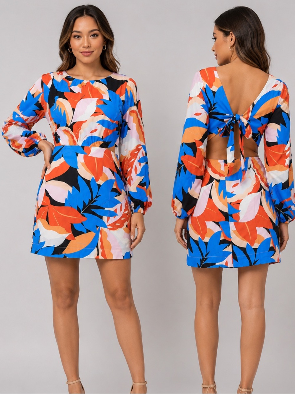 MINKPINK Lukas Long Sleeve Cutout Mini Dress
